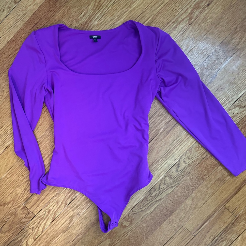 Express Vibrant Violet Long Sleeve Bodysuit